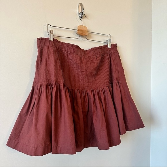 ANTHROPOLOGIE-EULA Pintucked Mini Skirt (Size:1X) - Picture 5 of 12
